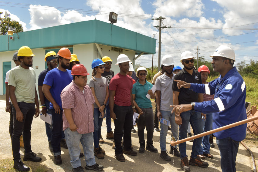 Engineering students from UWI tour the Caroni Water Treatment Plant